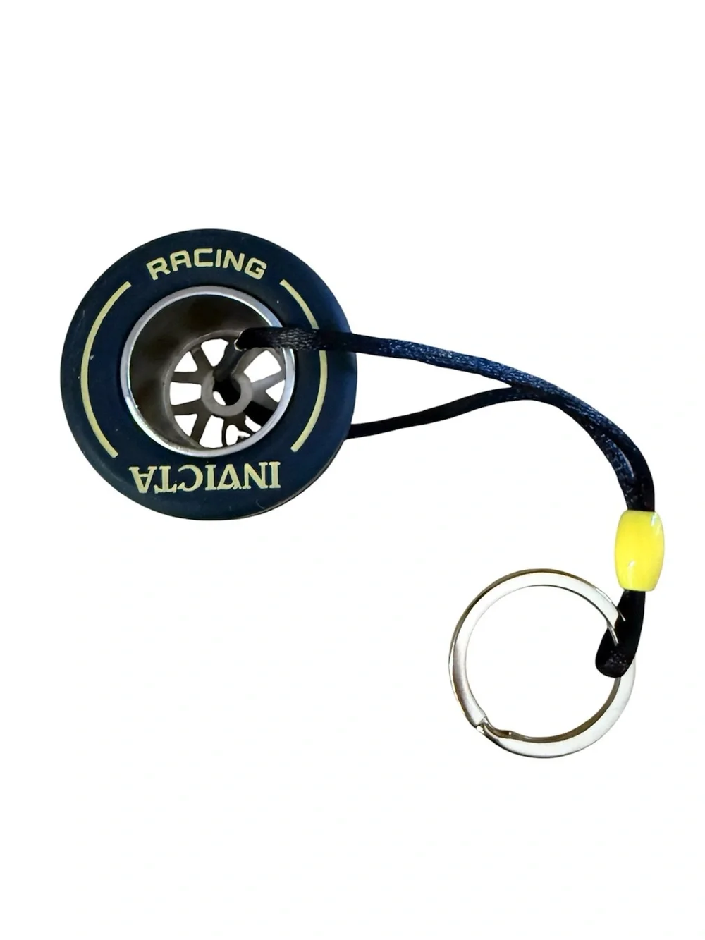 Formula 1 NEW Invicta Black and Yellow Racing Tire Keyring
